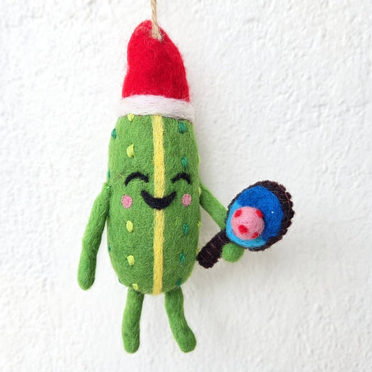Felt Christmas Pickleball Ornament
