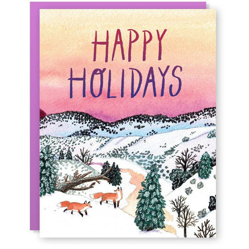 Foxes Happy Holidays Card