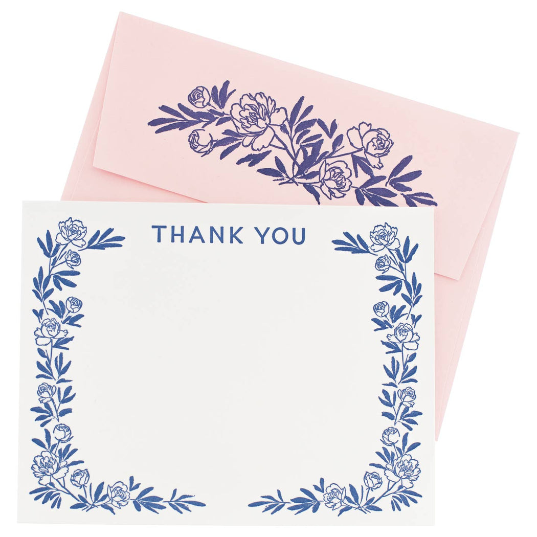 Peony Thank You Flat Cards