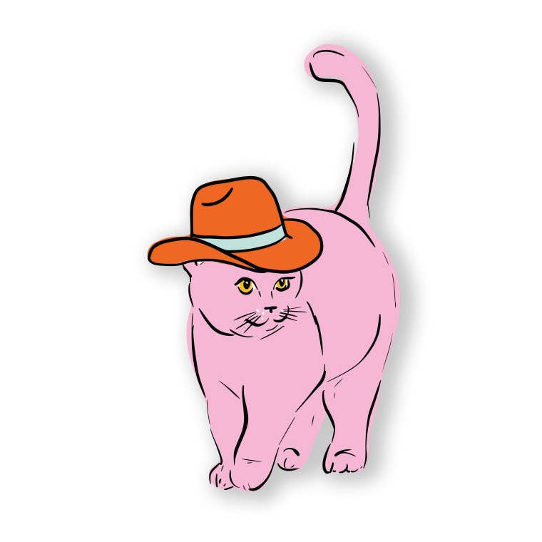 Cowboy Cat Vinyl Sticker