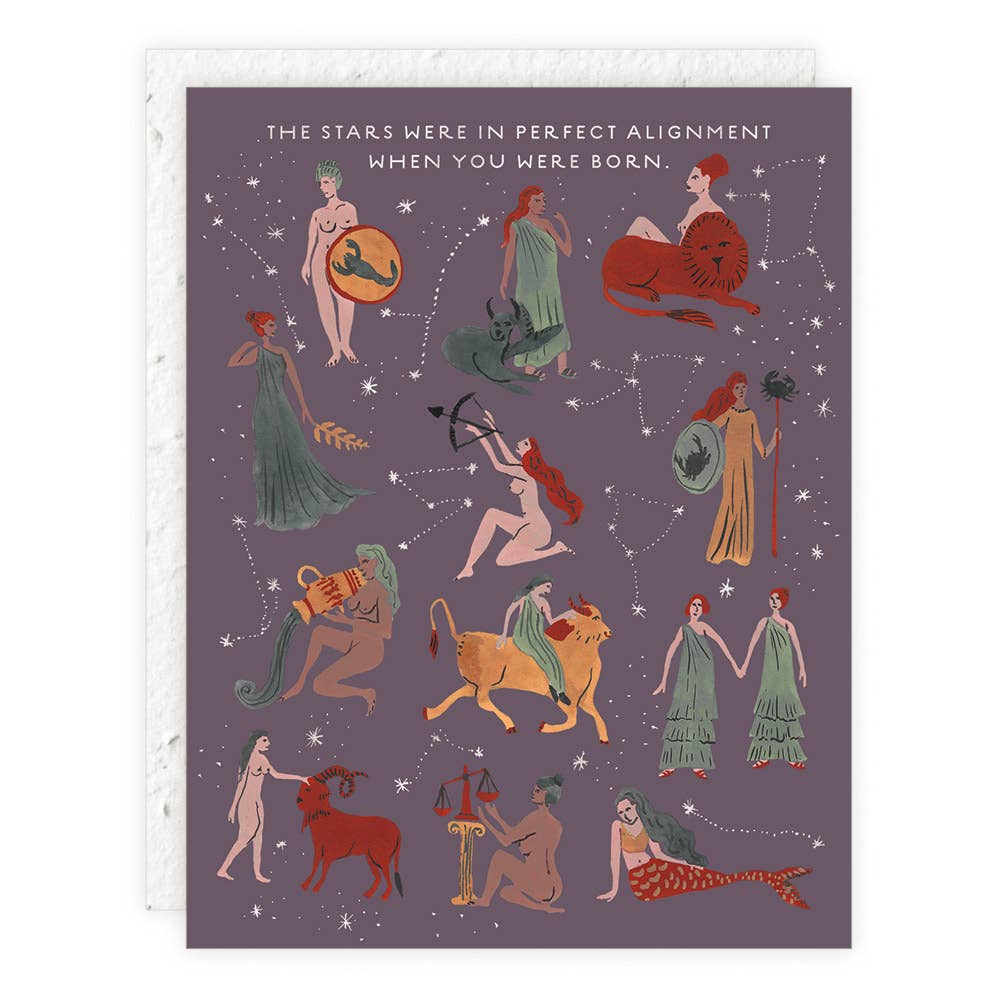 Astrological Ladies Stars Perfect Alignment Birthday Card