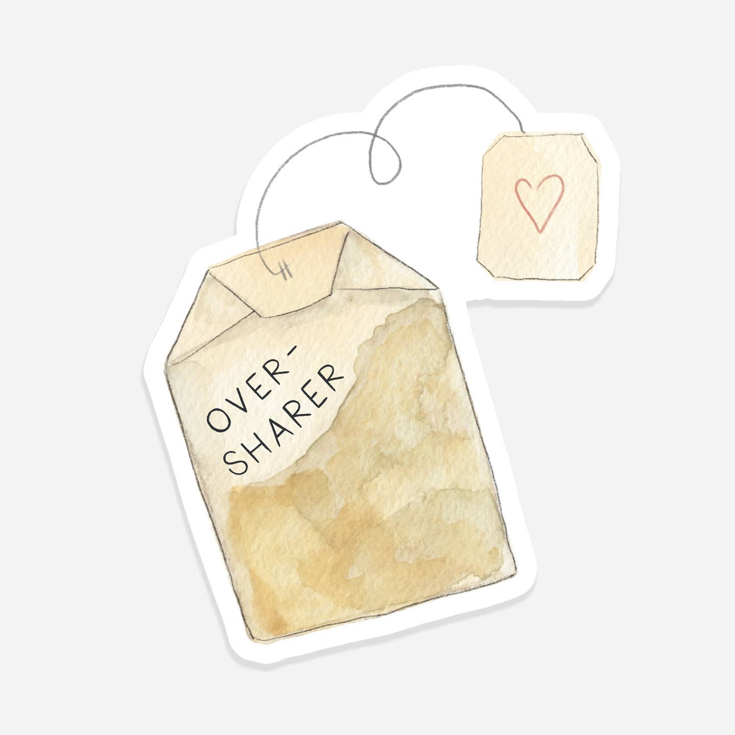 Over Sharer Tea Cup Vinyl Sticker