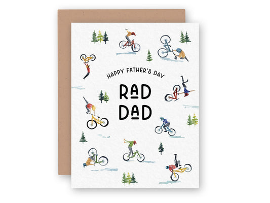 Mountain Biker Rad Dad Fathers Day Card