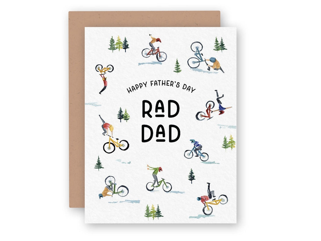 Mountain Biker Rad Dad Fathers Day Card