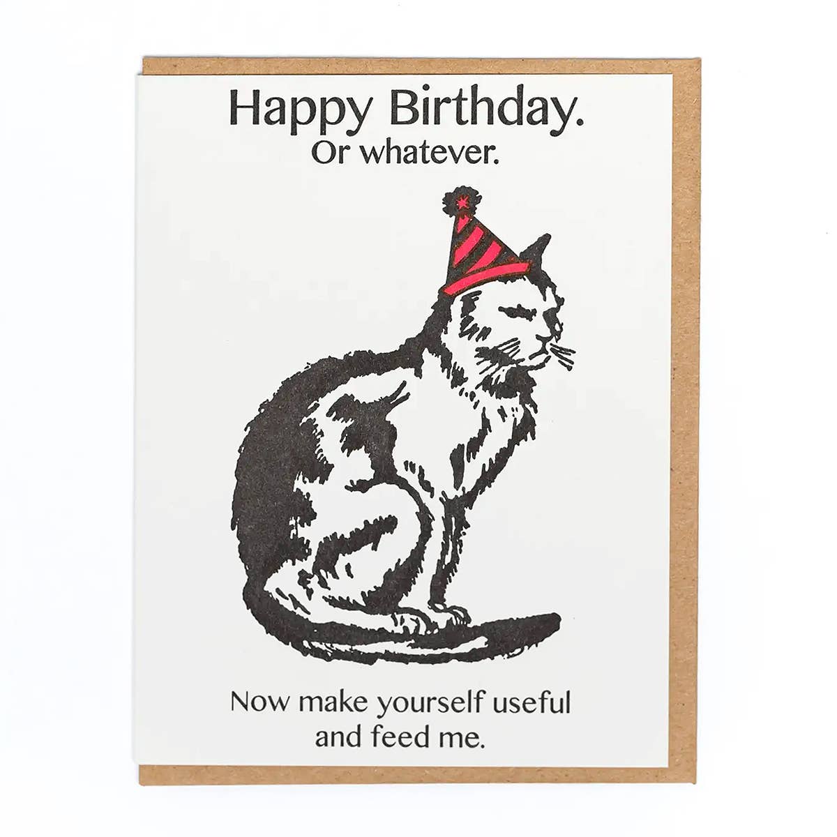 Cranky Cat Birthday Card