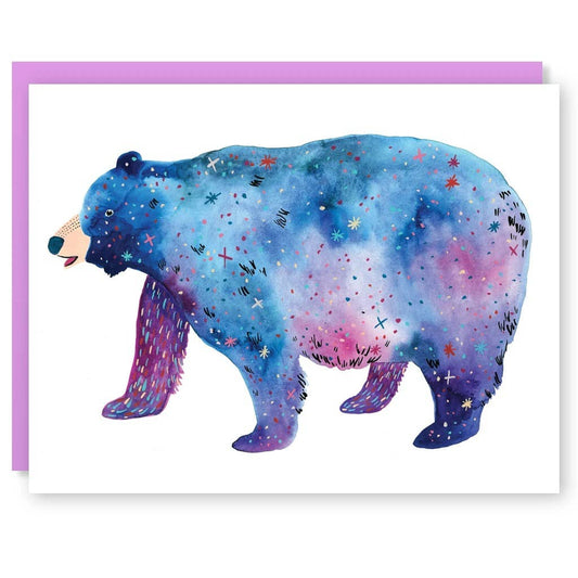 Space Galaxy Bear Blank Card