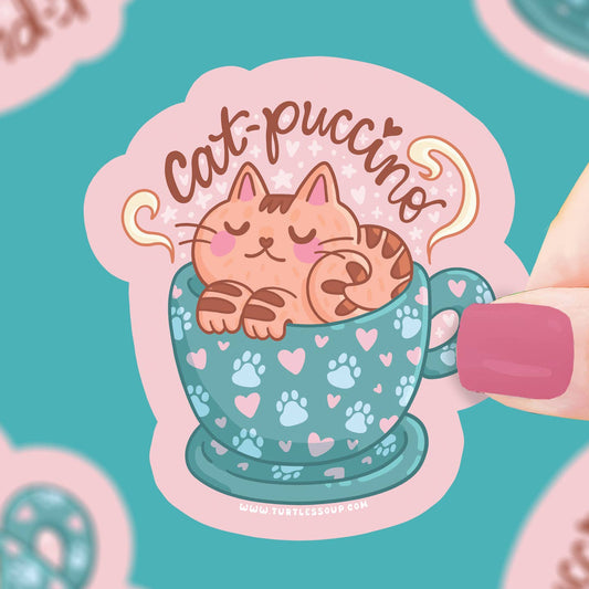 Cat-Puccino Coffee Sticker