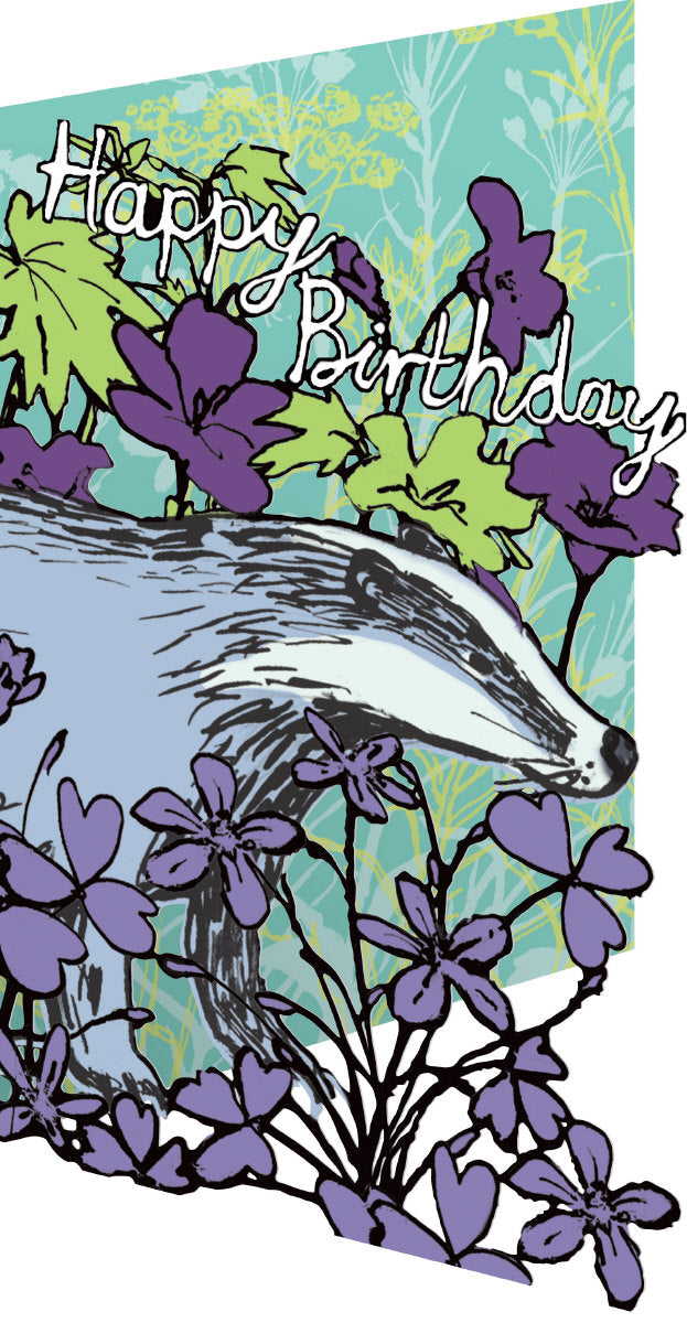 Badger Lasercut Birthday Card