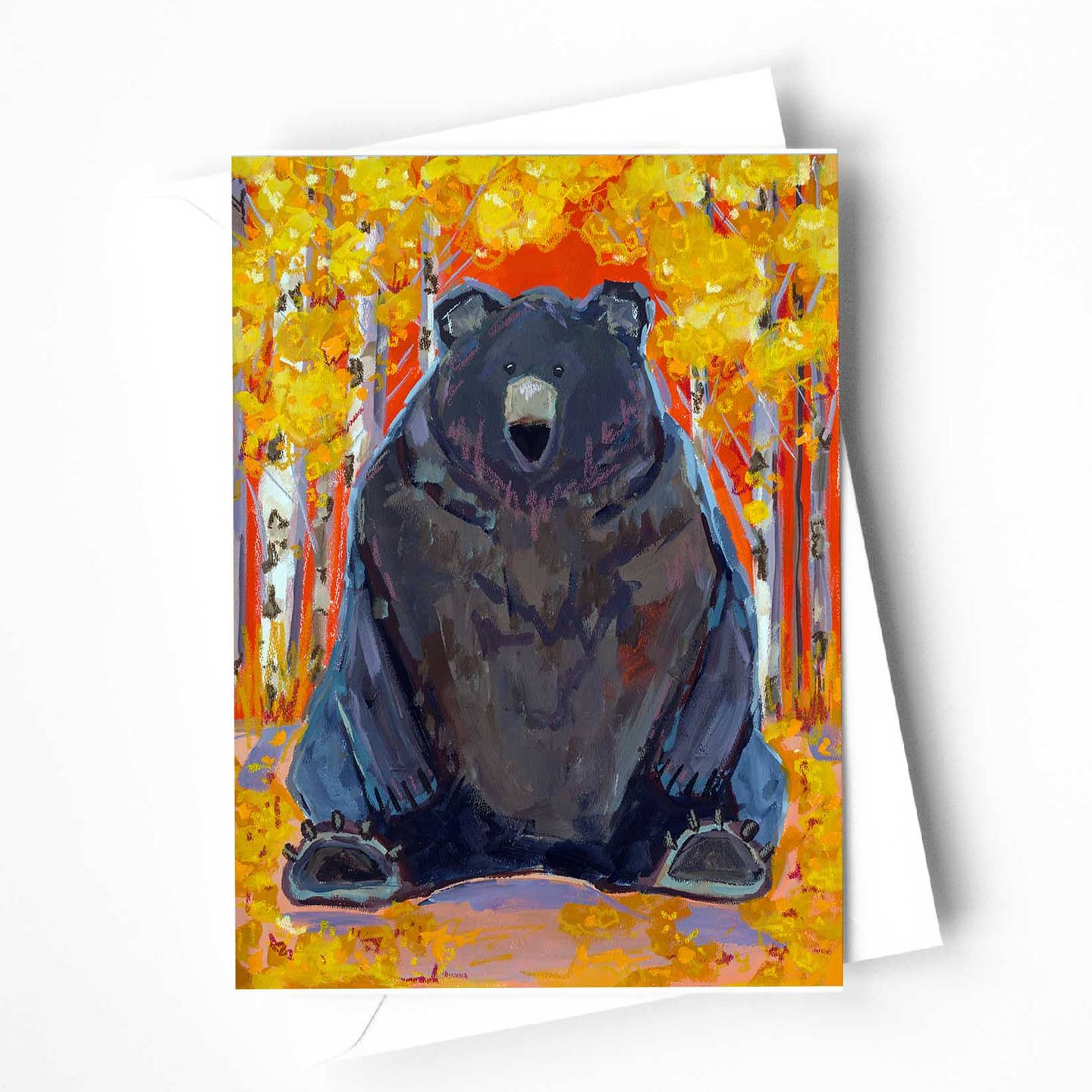 Leaf Peeping Bear Blank Card