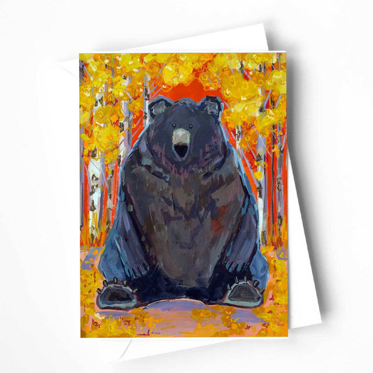 Leaf Peeping Bear Blank Card