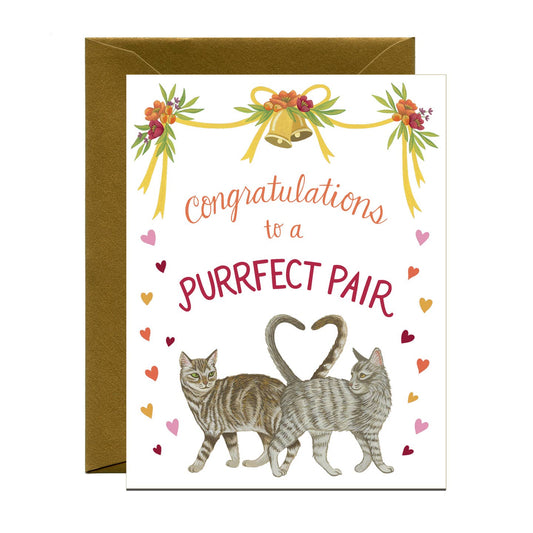 Purrfect Pair Cats Wedding Card