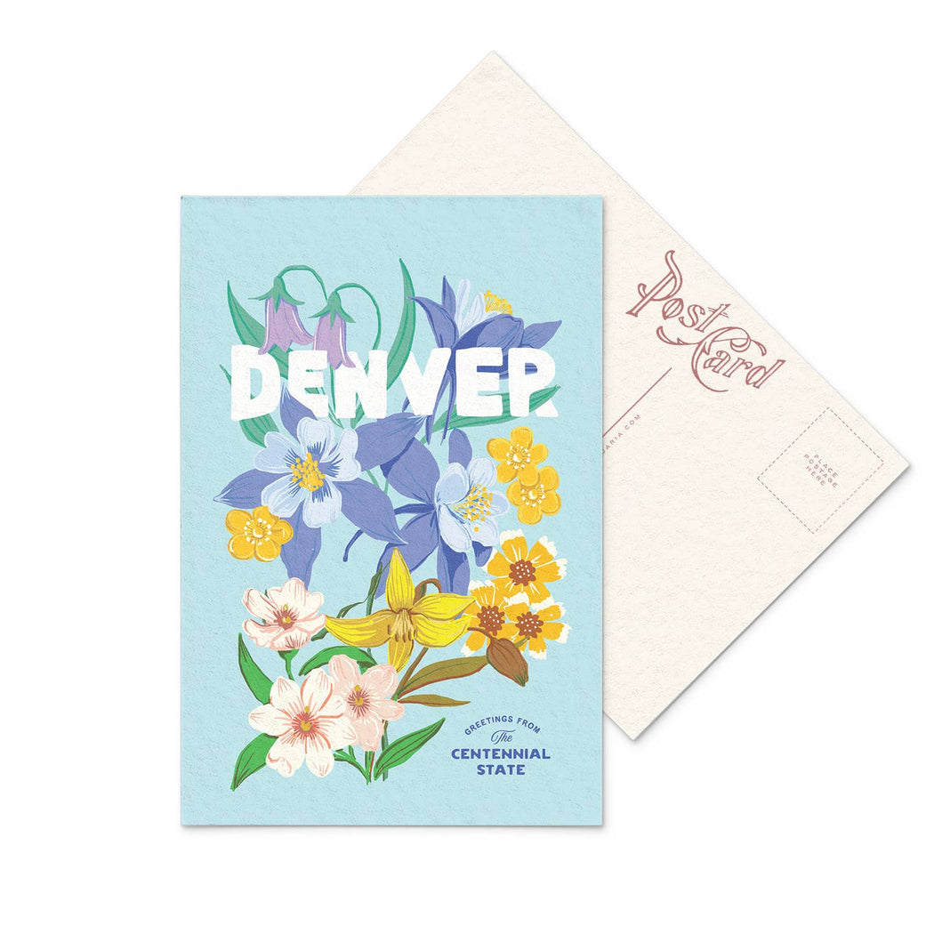 Denver Centennial State Flowers Postcard