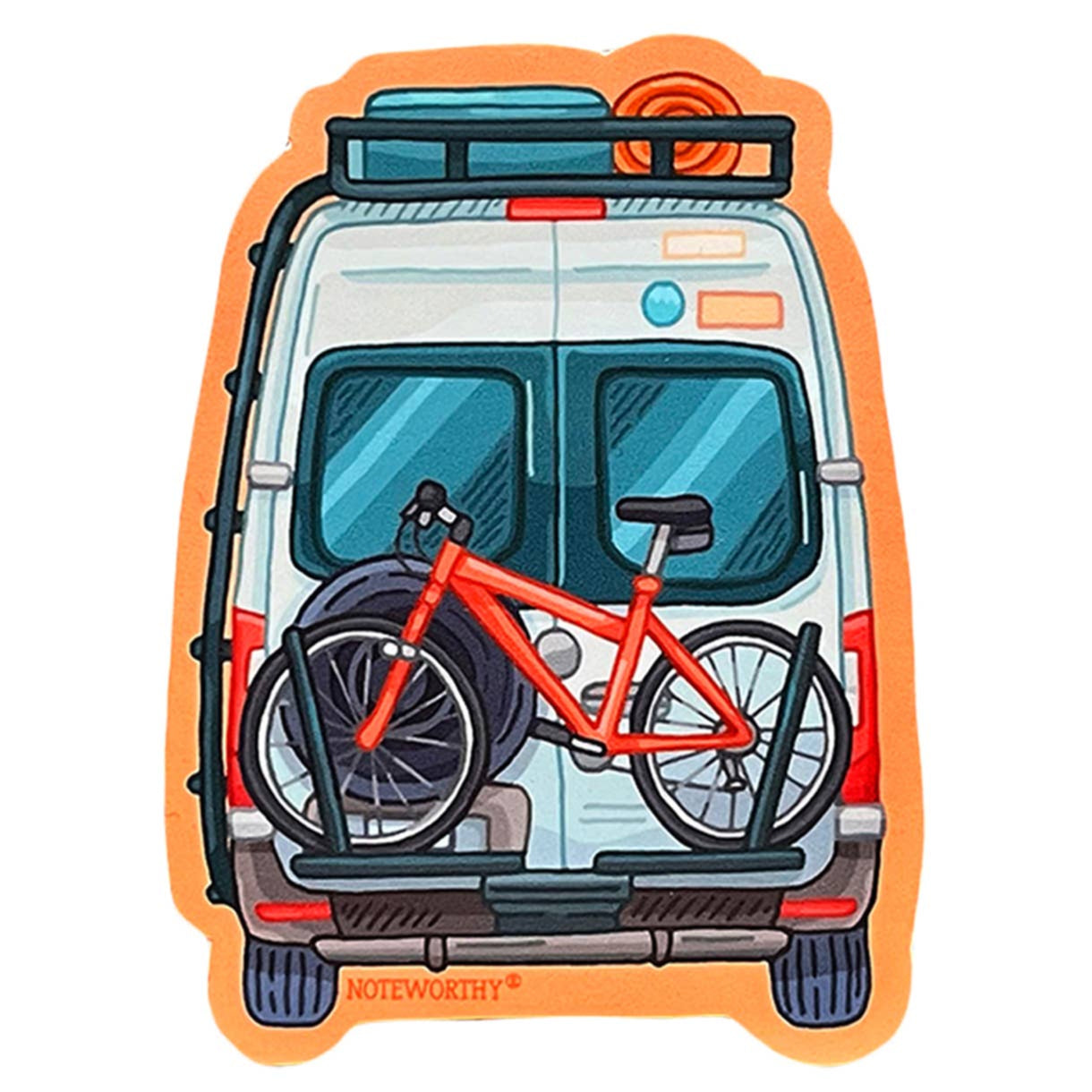 Van with Bike Vinyl Sticker