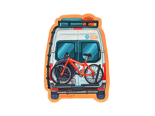 Van with Bike Vinyl Sticker