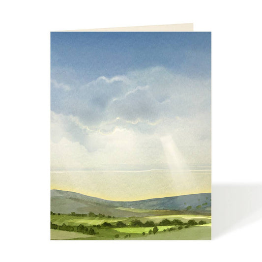 Rays of Light Rolling Hills Blank Card