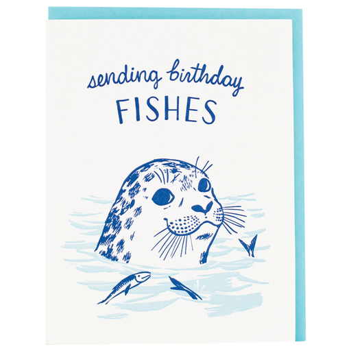 Seal Sending Birthday Fishes Card