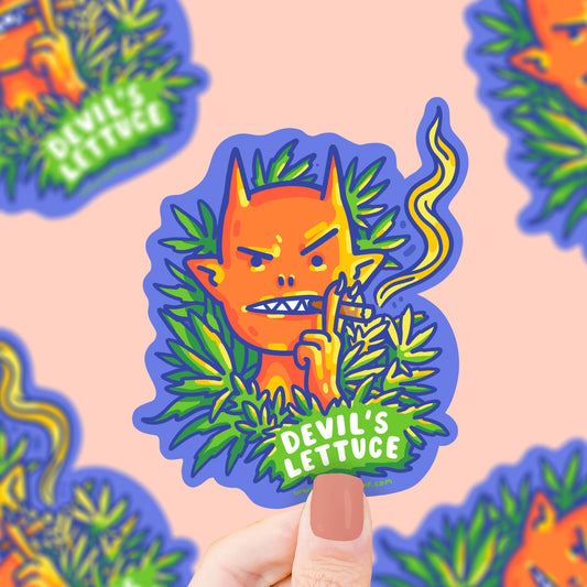 Devils Lettuce Weed Vinyl Sticker
