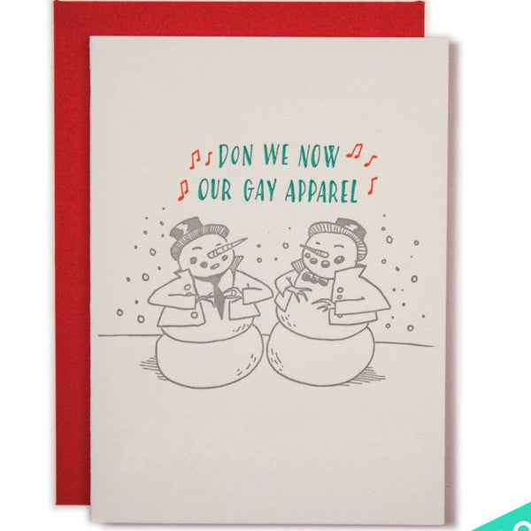 Don We Now Our Gay Apparel Snowman Card