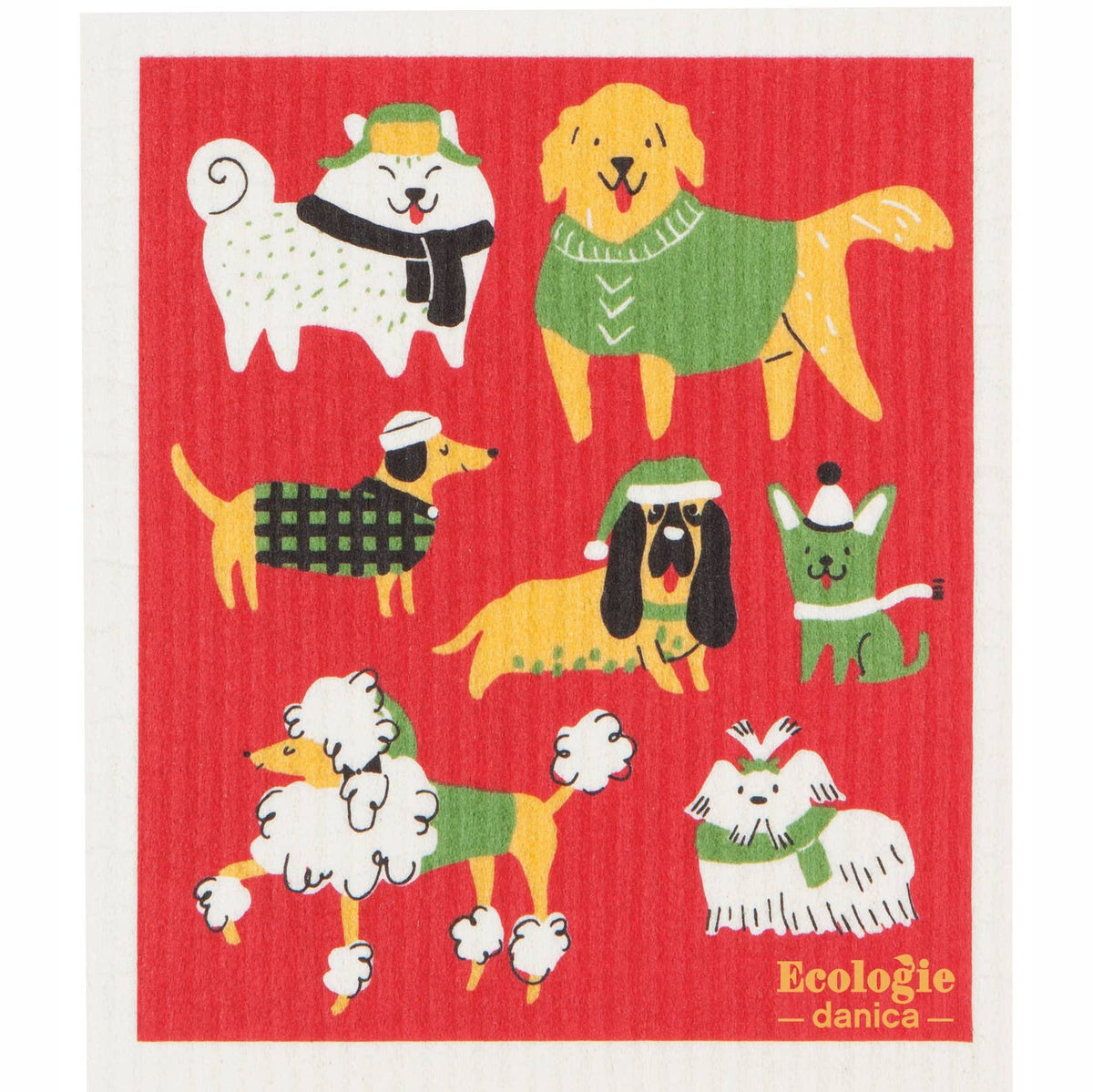 Yule Dogs Swedish Dishcloth