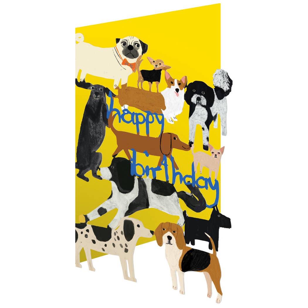 Happy Hound Dogs Lasercut Birthday Card