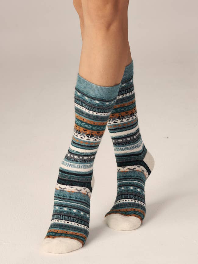 Fair Isle Alpaca Full Cushion Socks