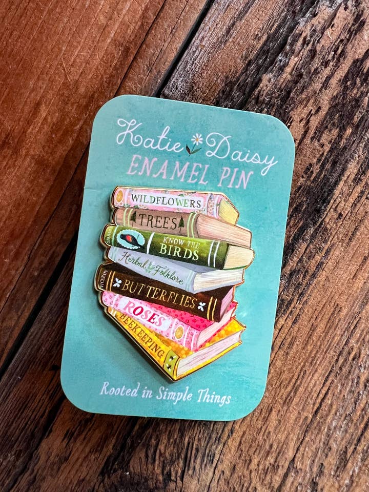 Book Stack Enamel Pin