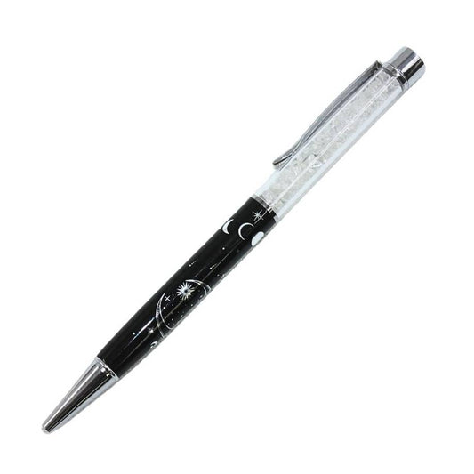 Moon Phase Clear Quartz Gemstone Ballpoint Pen