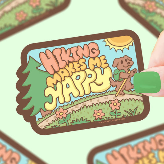 Hiking Makes Me Happy Vinyl Sticker