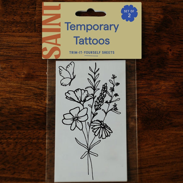 Large Butterfly Florals Temp Tattoos