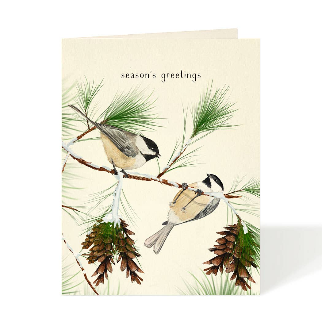 Chickadees Seasons Greetings Card