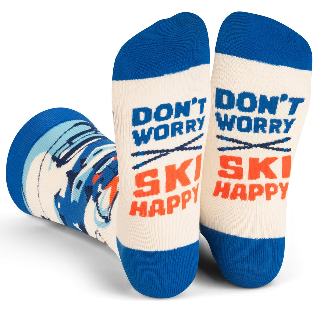 Don't Worry Ski Happy Socks