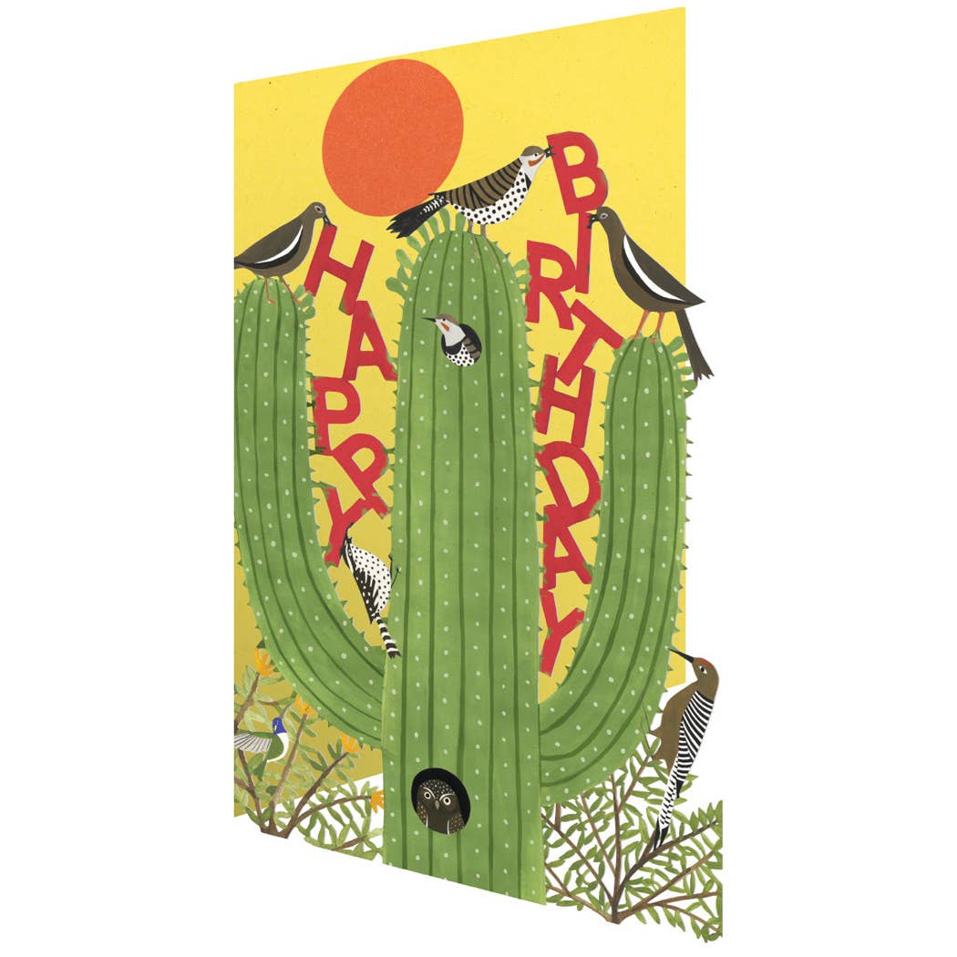 Tall Cactus Birthday Lasercut Card