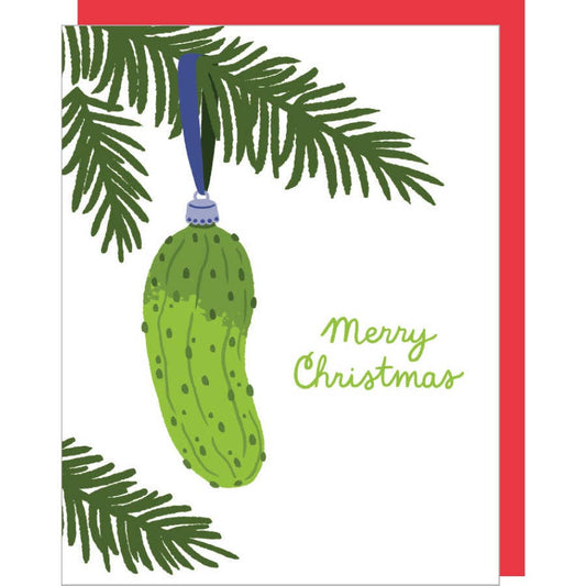 Pickle Ornament Merry Christmas Card
