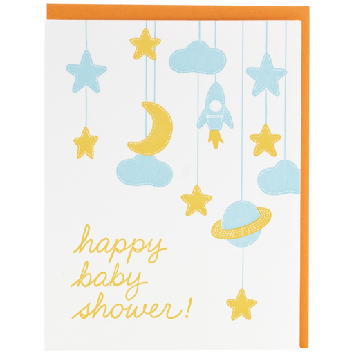 Space Mobile Happy Baby Shower Card
