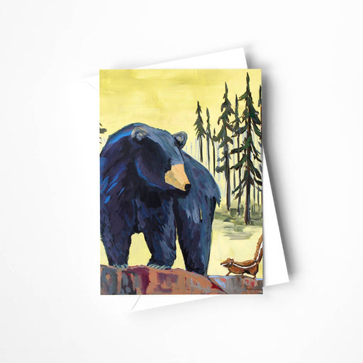 Black Bear & Chipmunk Blank Card