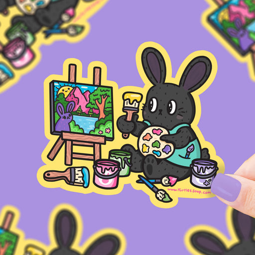 Artist Painter Bunny Vinyl Sticker