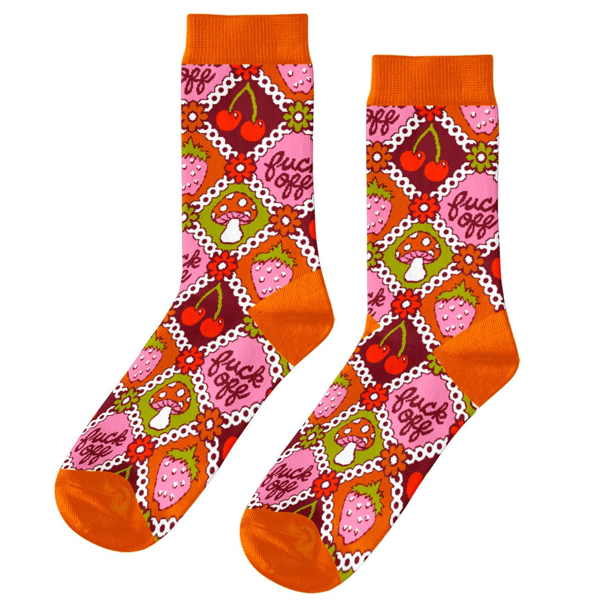 Fuck Off Retro Crew Socks
