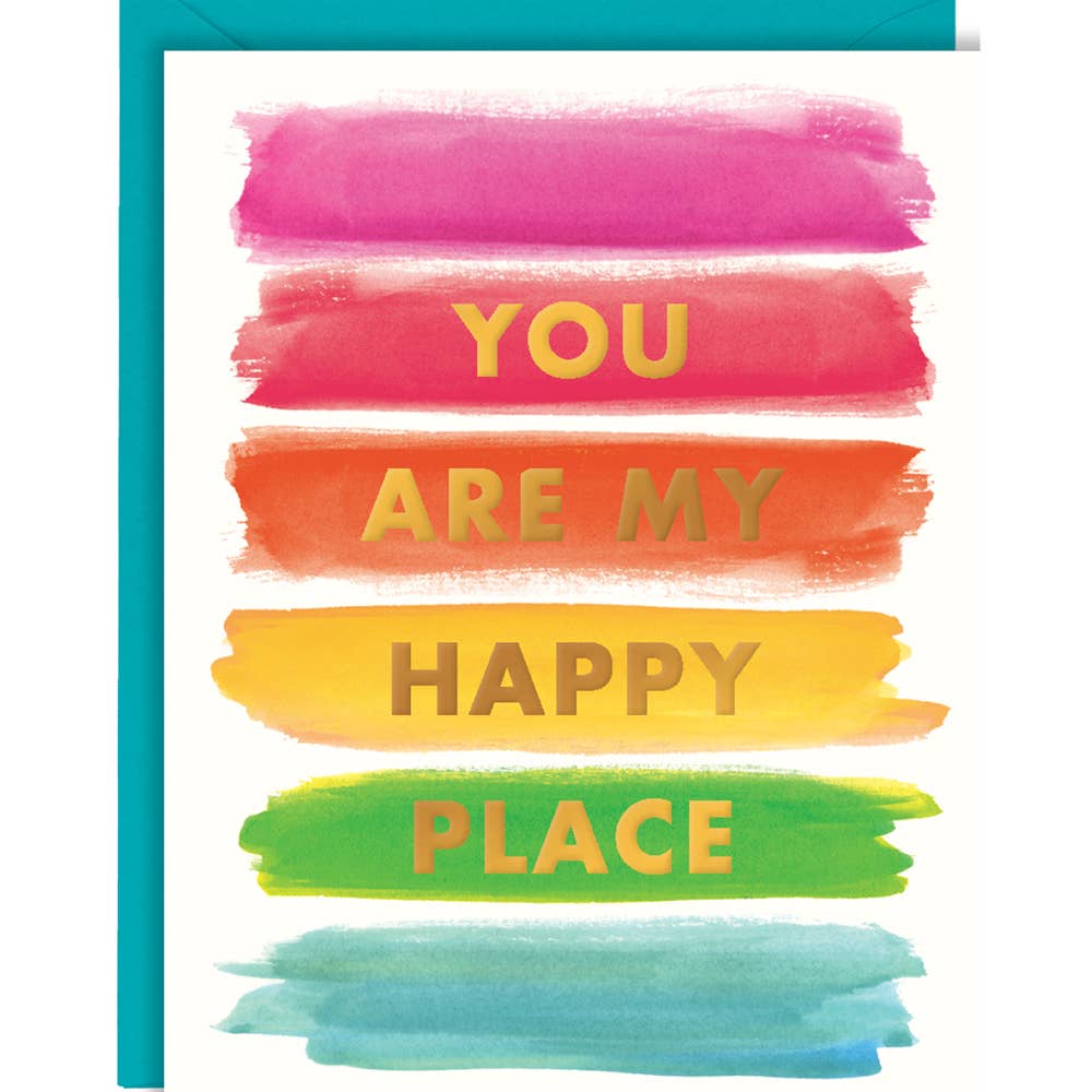 Rainbow Happy Place Foil Greeting Card