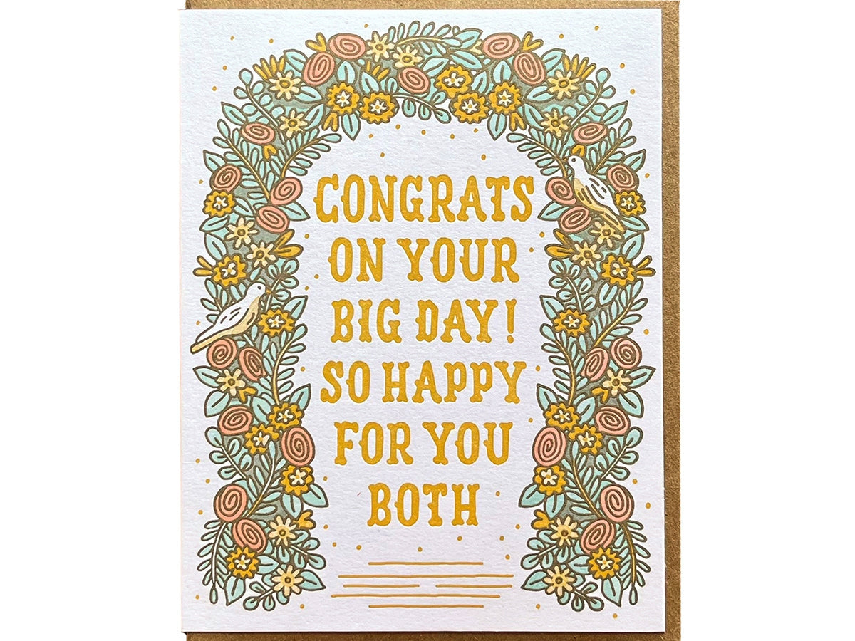 Congrats on Your Big Day Happy For You Both Wedding Arch Card