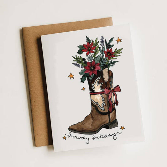 Howdy Holidays Boot Card