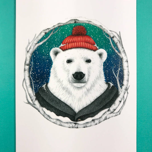 Polar Bear Beanie Card