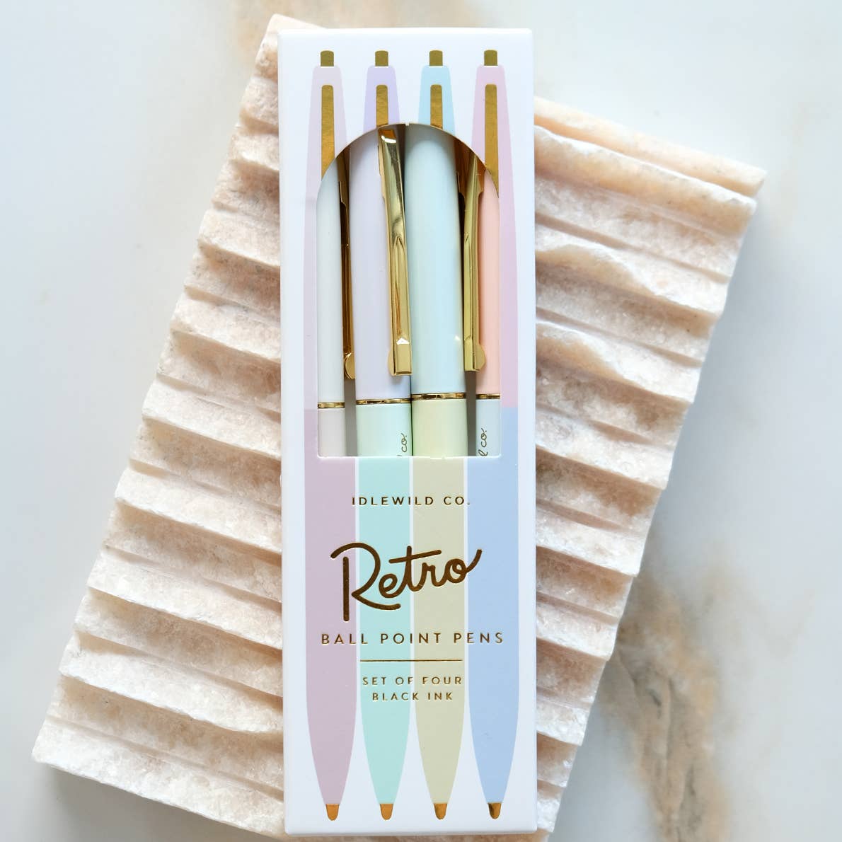 Pastel Rainbow Retro Pen Set