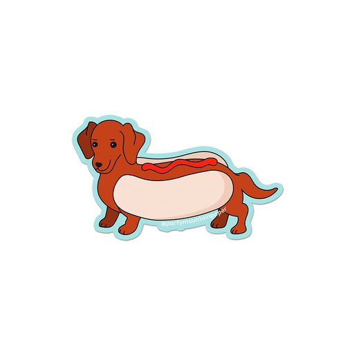 Weenie Dog Hotdog Vinyl Sticker