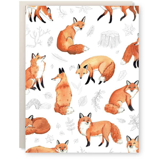 Foxes & Foliage Blank Card