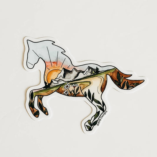 Horse Sunset Sticker