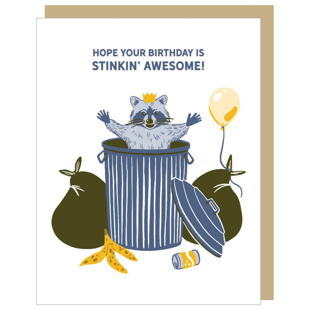 Raccoon Trash Panda Stinkin Awesome Birthday Card