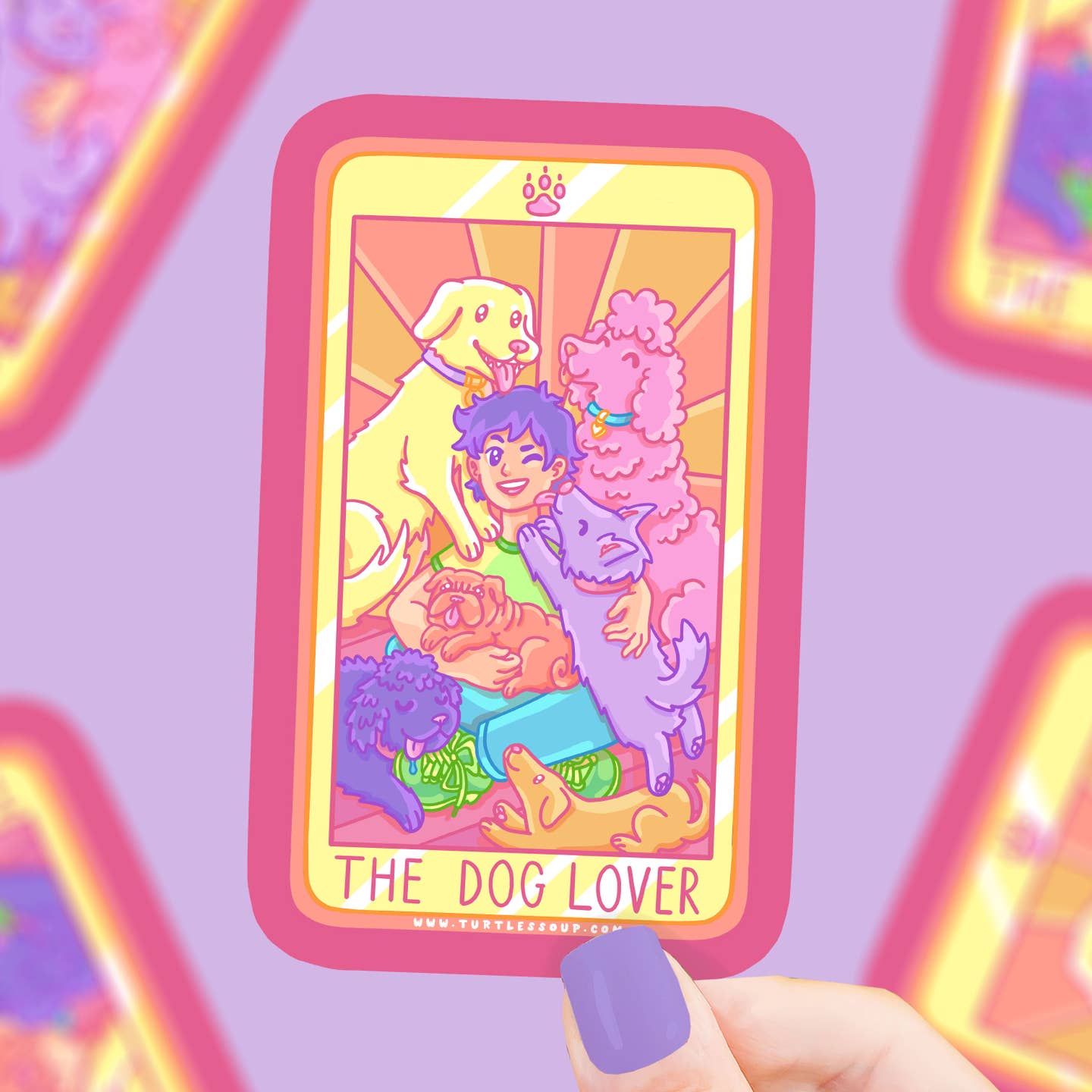 The Dog Lover Tarot Card Vinyl Sticker