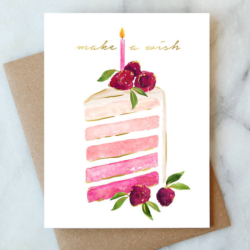 Make a Wish Birthday Cake Slice Card