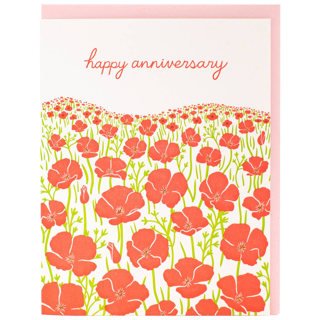 Field of Poppies Anniversary Card