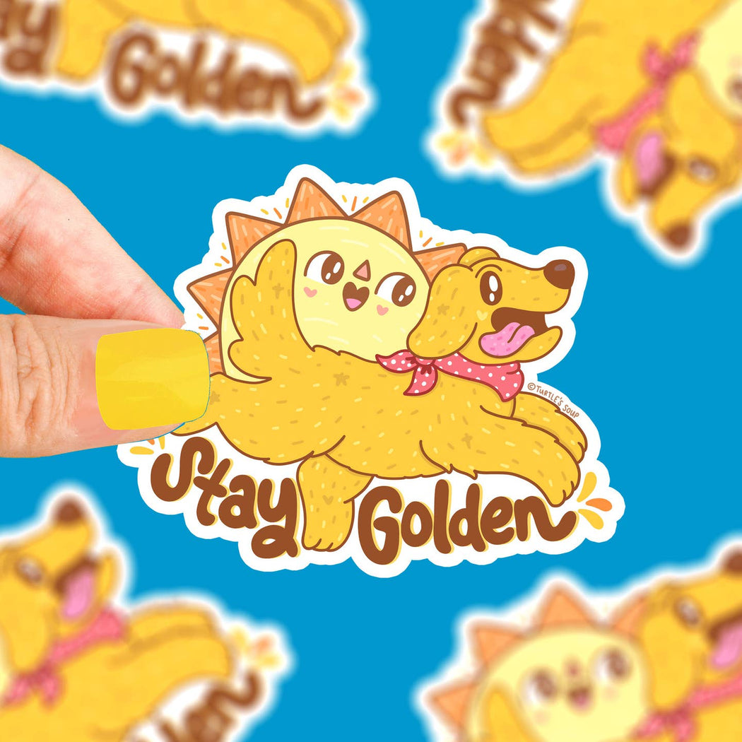 Stay Golden Retriever Dog Vinyl Sticker